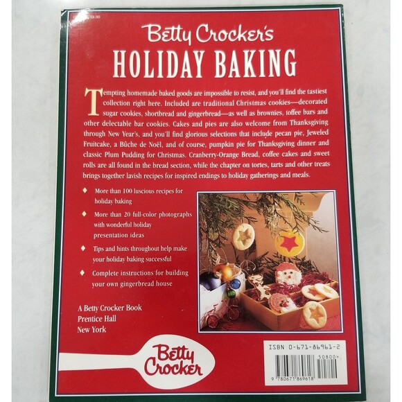 betty crocker holiday baking cookbook first edition 1993 paperback - Picture 2 of 11
